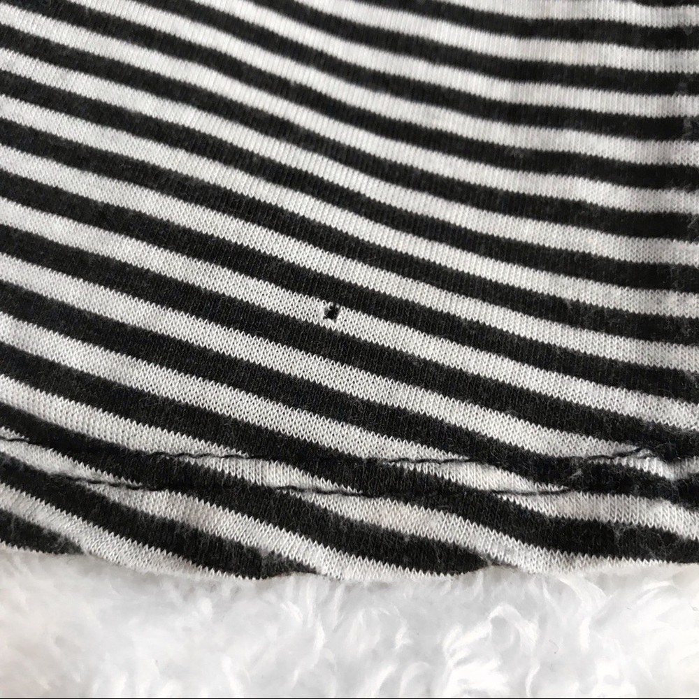 SOLD: Black Striped Cropped Tee - Picture 6 of 6